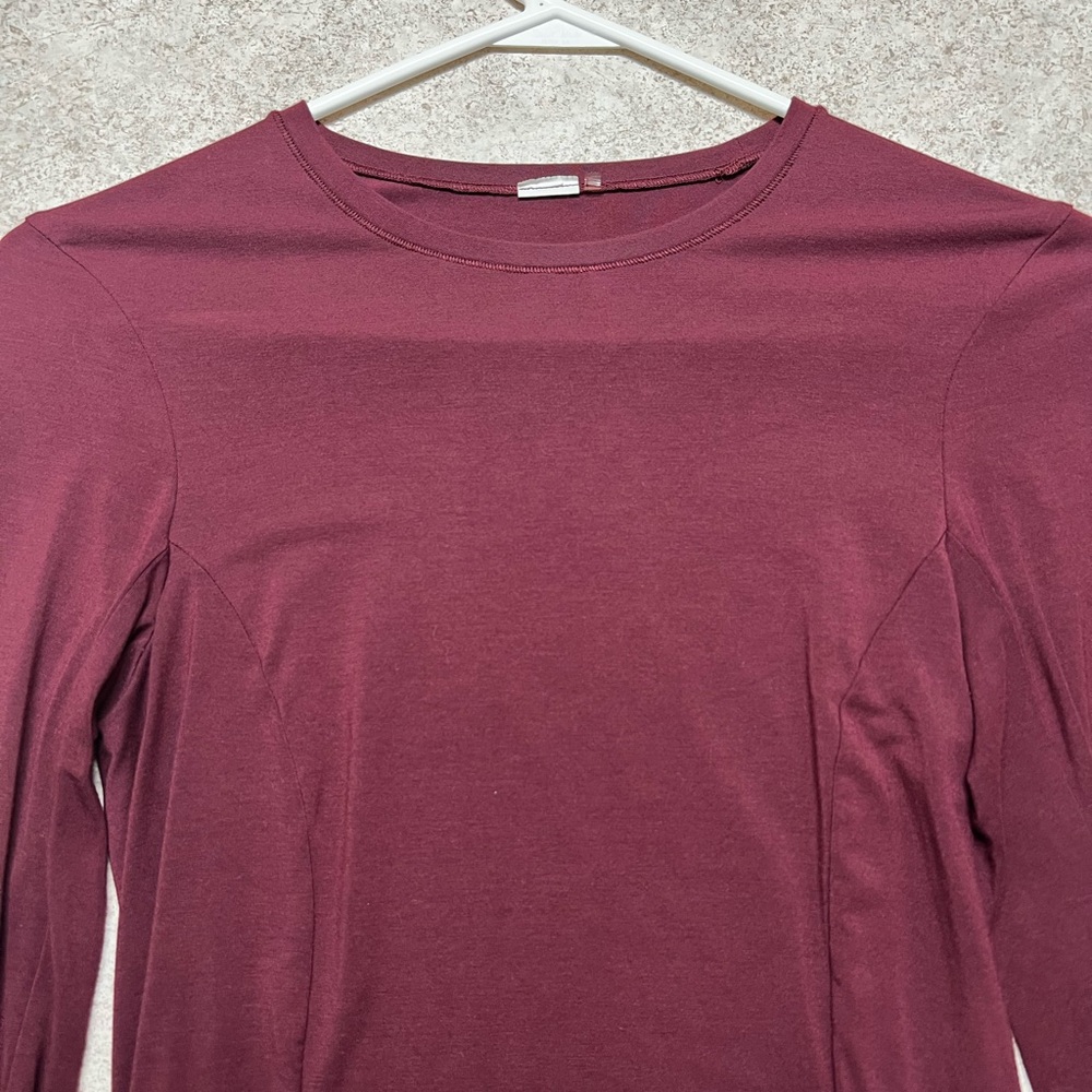 Women's Oneractive Mellow-soft Long Sleeve Top - Burgundy - Picture 3 of 4